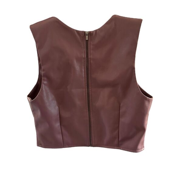 NWT Garage Women's Purple/Mauve Back Zip Tank Top Size Medium - Picture 3 of 7